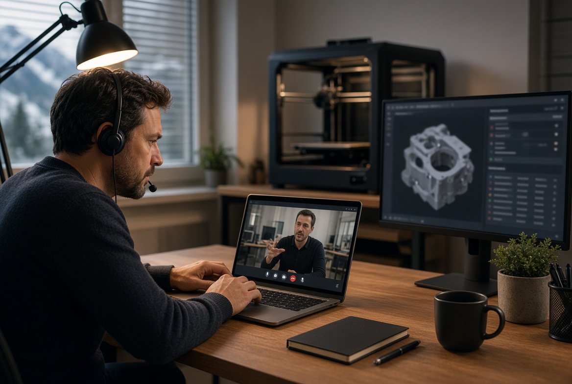 Accompagnement à distance en visio pour une imprimante 3D